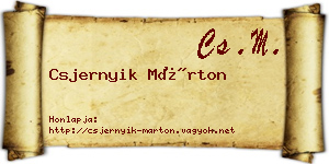 Csjernyik Márton névjegykártya