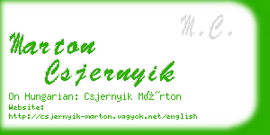 marton csjernyik business card